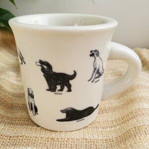 Fishs Eddy Dog Commands Coffee Cup Mug Diner Style Heavy Mug